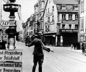 The German occupation of Alsace.